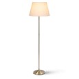 Stockholm Antique Brass Floor Lamp with Natural Linen Shade