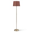 Stockholm Antique Brass Floor Lamp with Red & Gold Shade