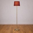 Stockholm Antique Brass Floor Lamp with Red & Gold Shade