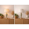 Bailey Large Sage Green Table Lamp with Natural Shade