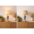 Bailey Large Juniper Blue Table Lamp with Beige Linen Shade