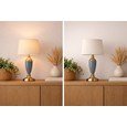 Bailey Large Junoper Blue Table Lamp with Natural Shade