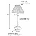 Florence Rechargeable Antique Table Lamp with Floral Pleated Coolie