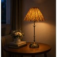 Florence Rechargeable Antique Table Lamp with Floral Pleated Coolie