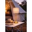 Florence Rechargeable Antique Table Lamp with Pleat Shade