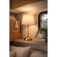 Florence Rechargeable Antique Brass Table Lamp with Cream Shade