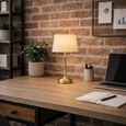 Florence Rechargeable Antique Brass Table Lamp with Cream Shade