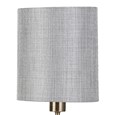 Florence Rechargeable Antique Brass Table Lamp with Grey Linen Shade