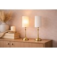 Florence Rechargeable Antique Brass Table Lamp with Ivory String Shade