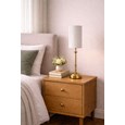 Florence Rechargeable Antique Brass Table Lamp with Ivory String Shade