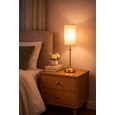 Florence Rechargeable Antique Brass Table Lamp with Ivory String Shade
