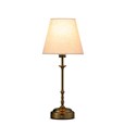 Florence Rechargeable Antique Brass Table Lamp with Natural Linen Shade
