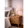 Florence Rechargeable Antique Brass Table Lamp with Natural Linen Shade