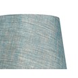 Canon Ball Walnut Print Table Lamp with Blue Gold Shade