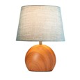 Canon Ball Walnut Print Table Lamp with Blue Gold Shade