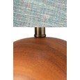 Canon Ball Walnut Print Table Lamp with Blue Gold Shade