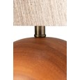 Canon Ball Walnut Print Table Lamp with Charcoal Gold Shade