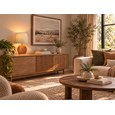 Canon Ball Walnut Print Table Lamp with Charcoal Gold Shade