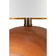 Canon Ball Walnut Print Table Lamp with Cream Gold Lined Shade