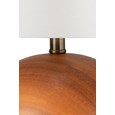 Canon Ball Walnut Print Table Lamp with Ivory Linen Shade