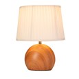 Canon Ball Walnut Print Table Lamp with Pleated Shade
