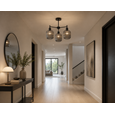 Corsica Black 3 light with Smoked Glass Shades