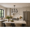 Corsica Black 3 light with Smoked Glass Shades