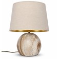 Printed Marble Ball Table Lamp with Natural Gold Lined Shade