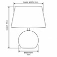 Printed Marble Ball Table Lamp with Natural Gold Lined Shade