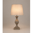 Fengate Stone Effect Grey Table Lamp with Grey Hessian Shade