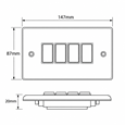 Round Edge Brushed Steel 10AX 4G 2W Switch Plate - Black Insert