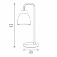 Arch Satin Silver Vintage Industrial Table Lamp with St Tropez Glass Shade