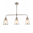 Rossi 3 Light Bar Ceiling Light - Clear Shades with Silver Rim