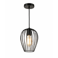 Newtown Black Single Caged Pendle Light - Modern Industrial Light