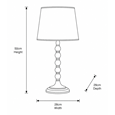 Bergen Slimline Antique Brass Candlestick Table Lamp with Ivory Linen Shade