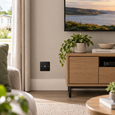 Round Edge Matt Black 1G TV Socket