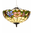 Lily Tiffany Style Stained Glass Uplighter Ceiling Light Shade