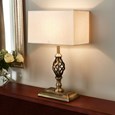 Kingswood Barley Twist Rectangular Base Traditional Table Lamp - Antique Brass