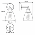 Echo Black Switched Modern Industrial Wall Light - Clear Glass Shade