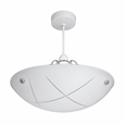 Linear Glass Ceiling Uplighter Pendant Shade - White & Clear - Easy Fit - Modern