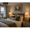 Malham Small Cream Antique Table Lamp with Linen Shade