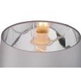 Malham Grey Ceramic Table Lamp with Matching Drum Shade - Modern Grey & Silver