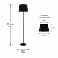 Stockholm Antique Brass Floor Lamp with Red & Gold Shade