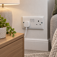 Convex Slim White 13A Twin Switched Socket - Single Pole