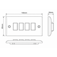 Convex Slim White 10AX 4G 2W Switch Plate with Link Leads