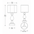 Fengate Stone Effect Grey Table Lamp with Ivory Silk String Shade