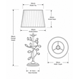 Crystal Leaf Elegant Modern Design Chrome Table Lamp with Ivory Pleated Shade
