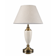 Large Malham Cream Ceramic and Antique Brass Traditional / Classic Table Lamp