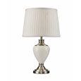 Hepburn Large Ceramic Table Lamp with Matching Pleated Shade - Cream & Brass