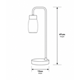 Arch Satin Silver Vintage Industrial Table Lamp with Marino Glass Shade